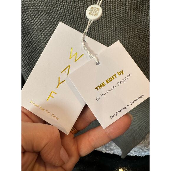 WAYF Everlasting One Shoulder Sweater Dress Size S Gray - Picture 7 of 7